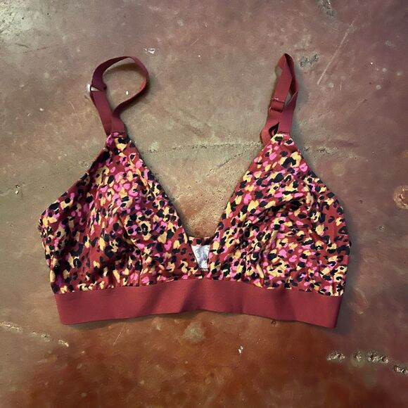 Target Cotton Comfy Bralette, Leopard Print, Size M - Picture 1 of 2